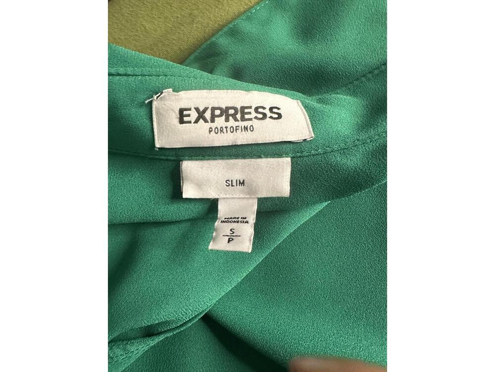 Express Slim Portofino kelly green long sleeve button-up shirt Size Small - Picture 5 of 5